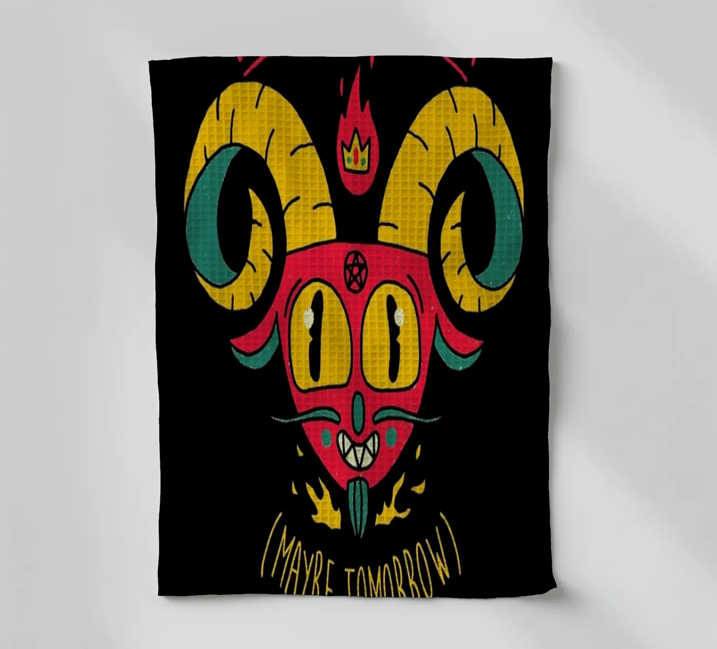 Naughty Devil tea towel by DinoMike