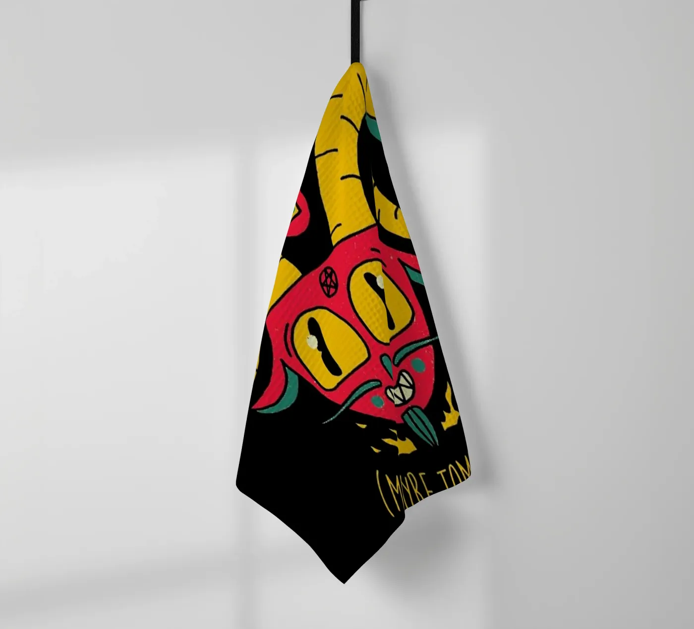 Naughty Devil tea towel by DinoMike