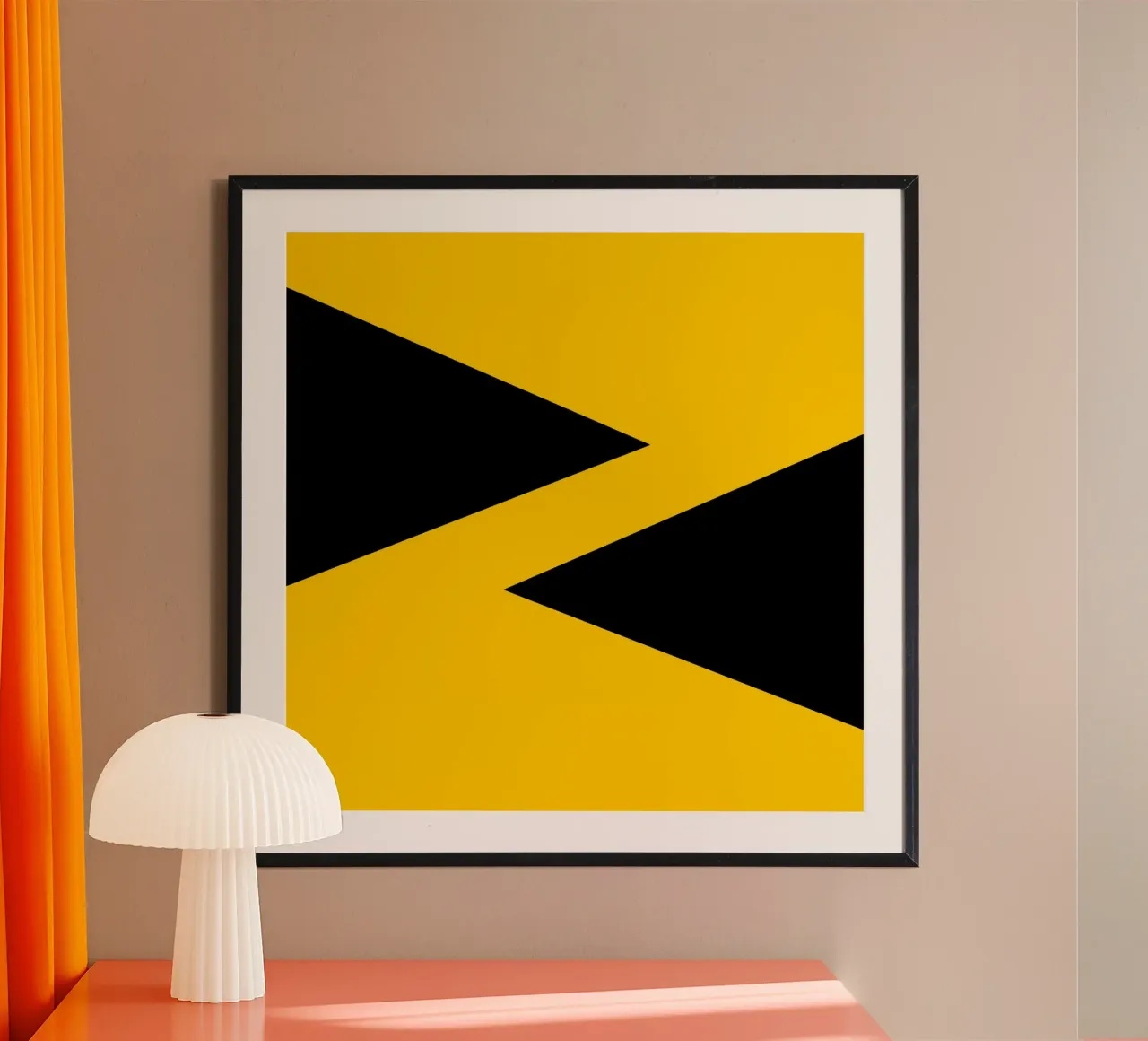 E.Geometric1502 poster con telaio in legno da WALLART-Peter Lorenz
