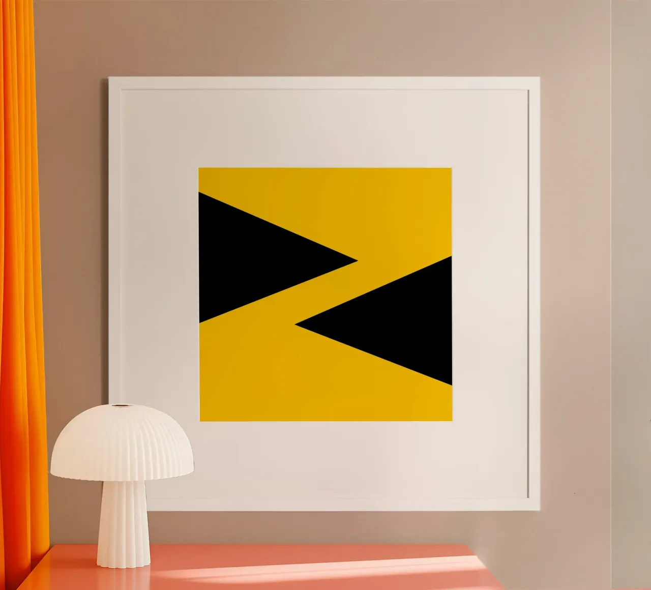 E.Geometric1502 poster con telaio in legno da WALLART-Peter Lorenz