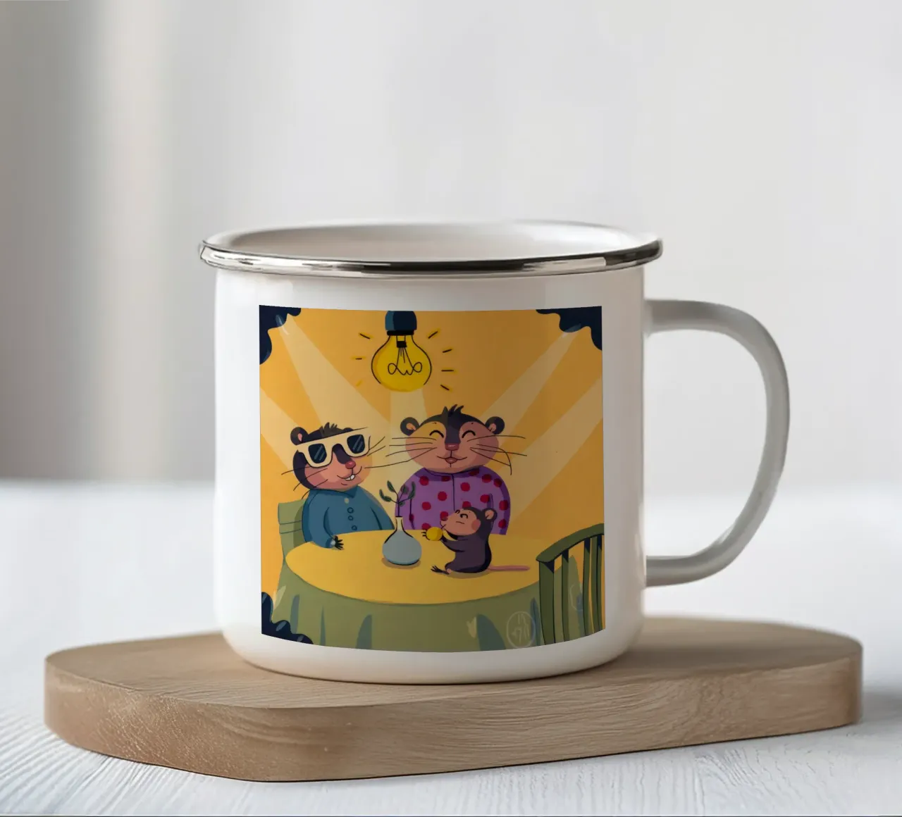 Grillig diner heerlijkheid emaille mok van Timeless Huse