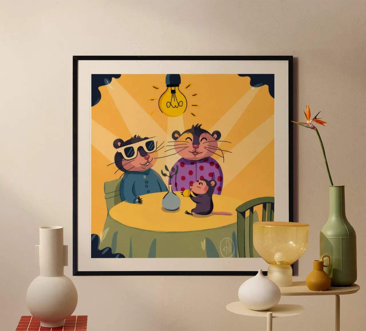 Delizia per una cena stravagante poster con telaio in plastica da Timeless Huse