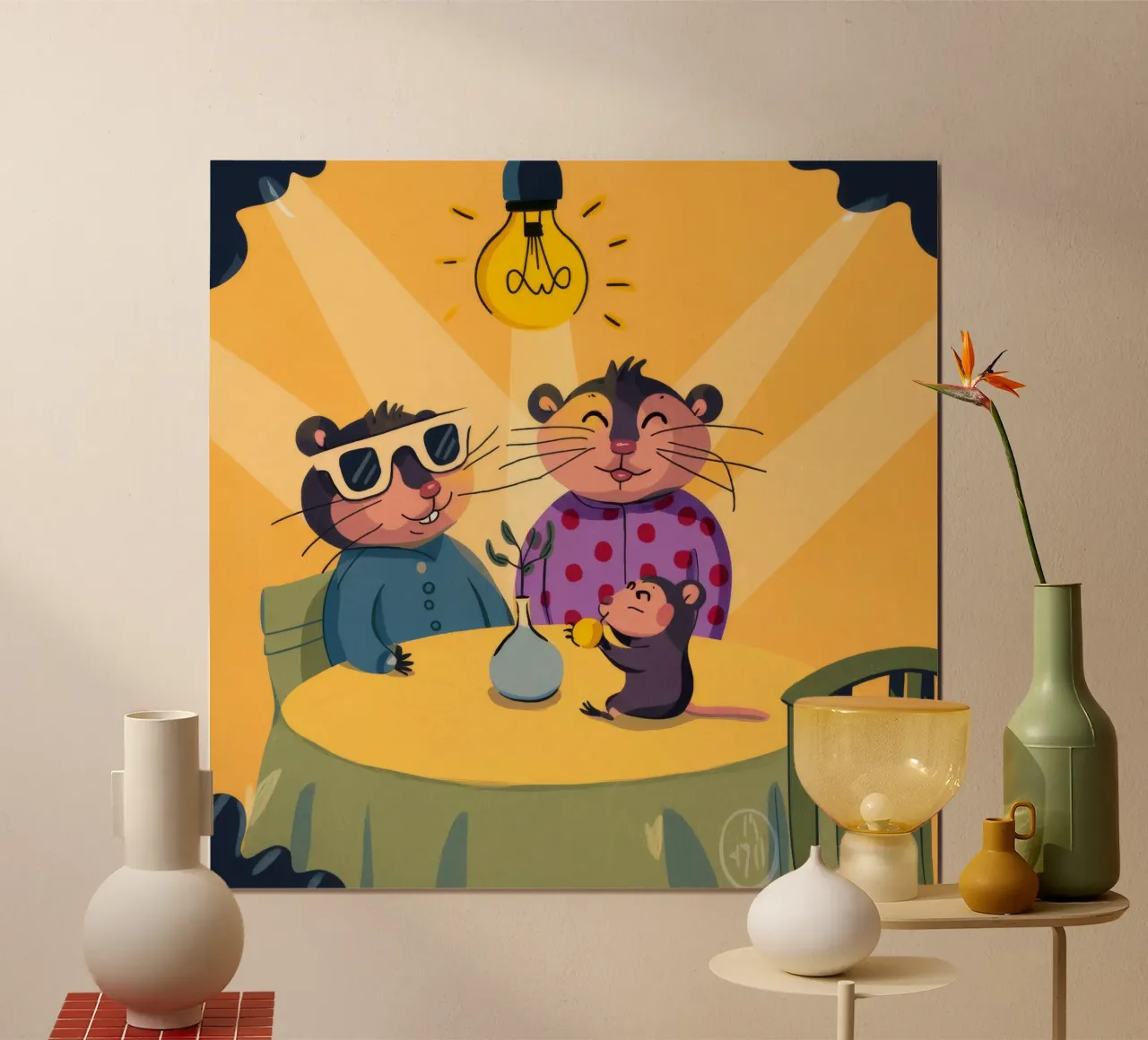 Delizia per una cena stravagante poster con telaio in plastica da Timeless Huse