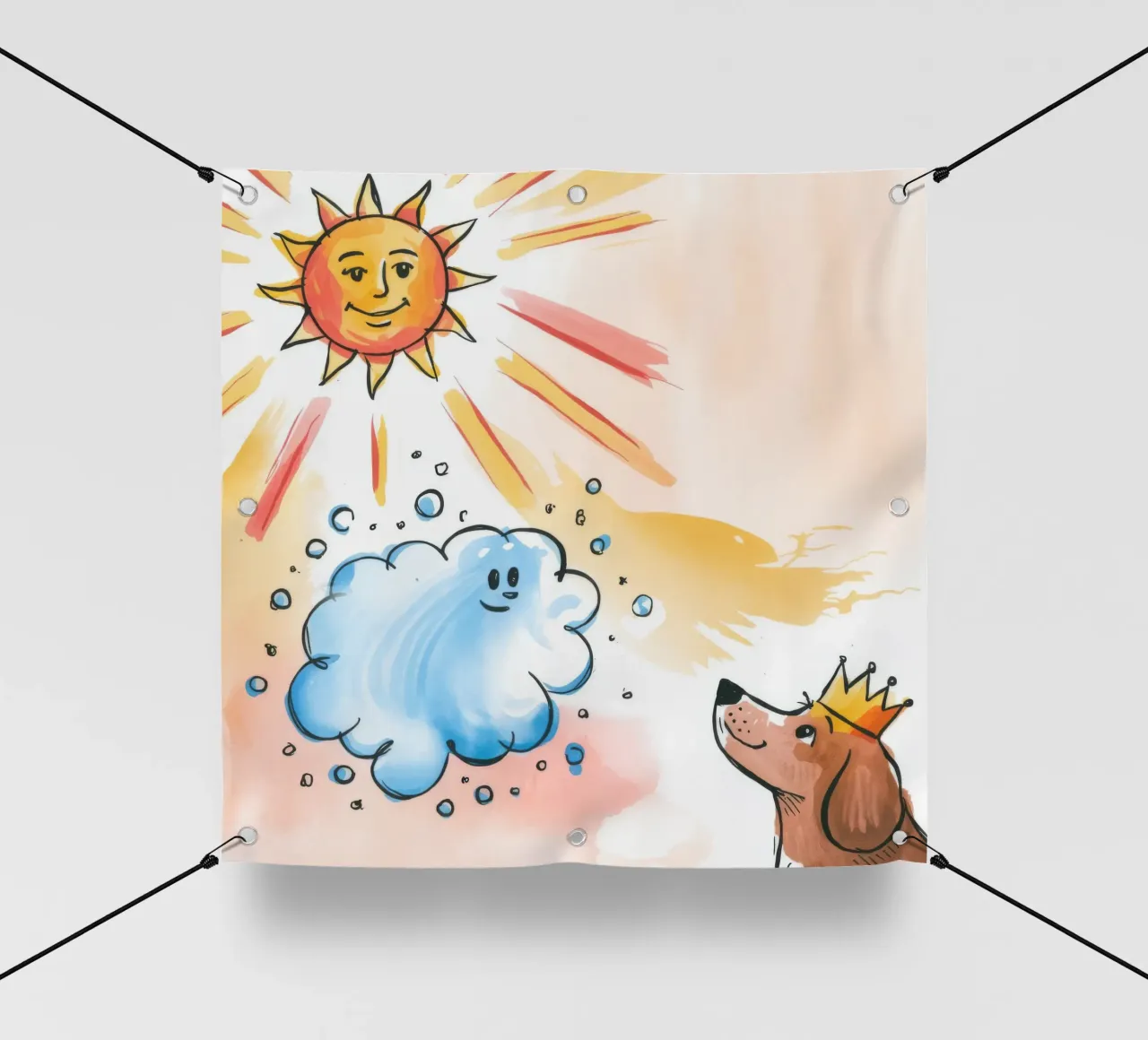 Re delle nuvole illuminate dal sole telo in pvc da Timeless Huse