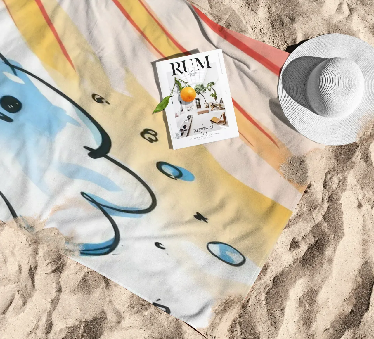 Re delle nuvole illuminate dal sole telo mare da Timeless Huse