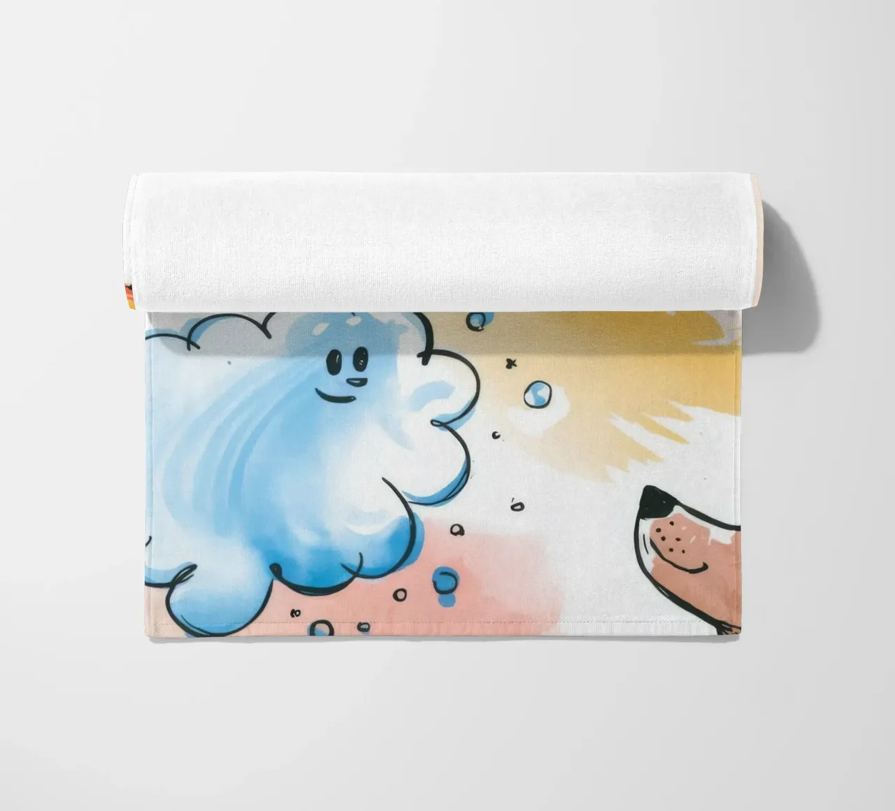 Re delle nuvole illuminate dal sole telo mare da Timeless Huse