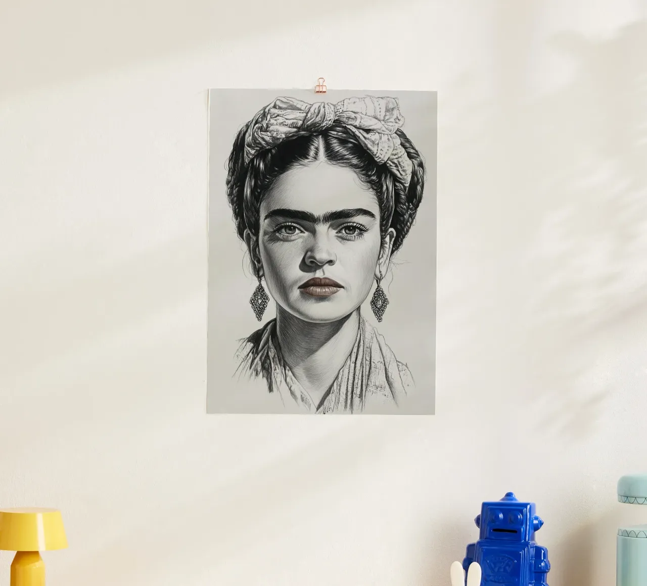 Frida Kahlo - Sii gentile con te stesso poster con telaio in plastica da Fantasias Florales