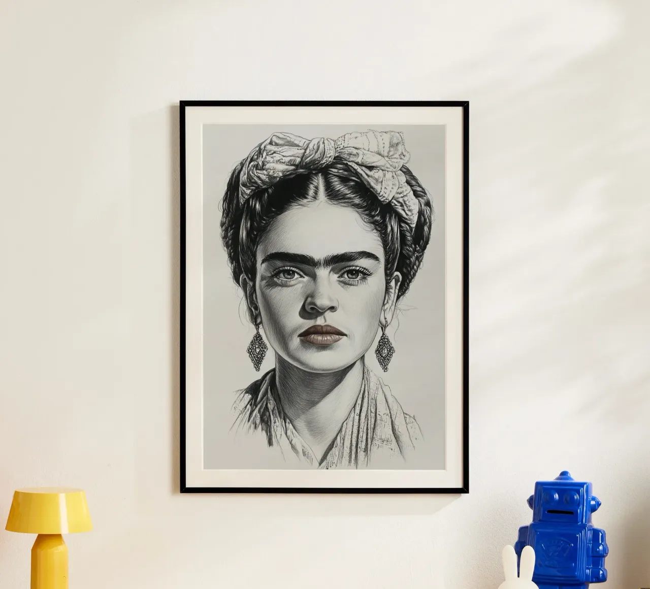Frida Kahlo - Sii gentile con te stesso poster con telaio in plastica da Fantasias Florales