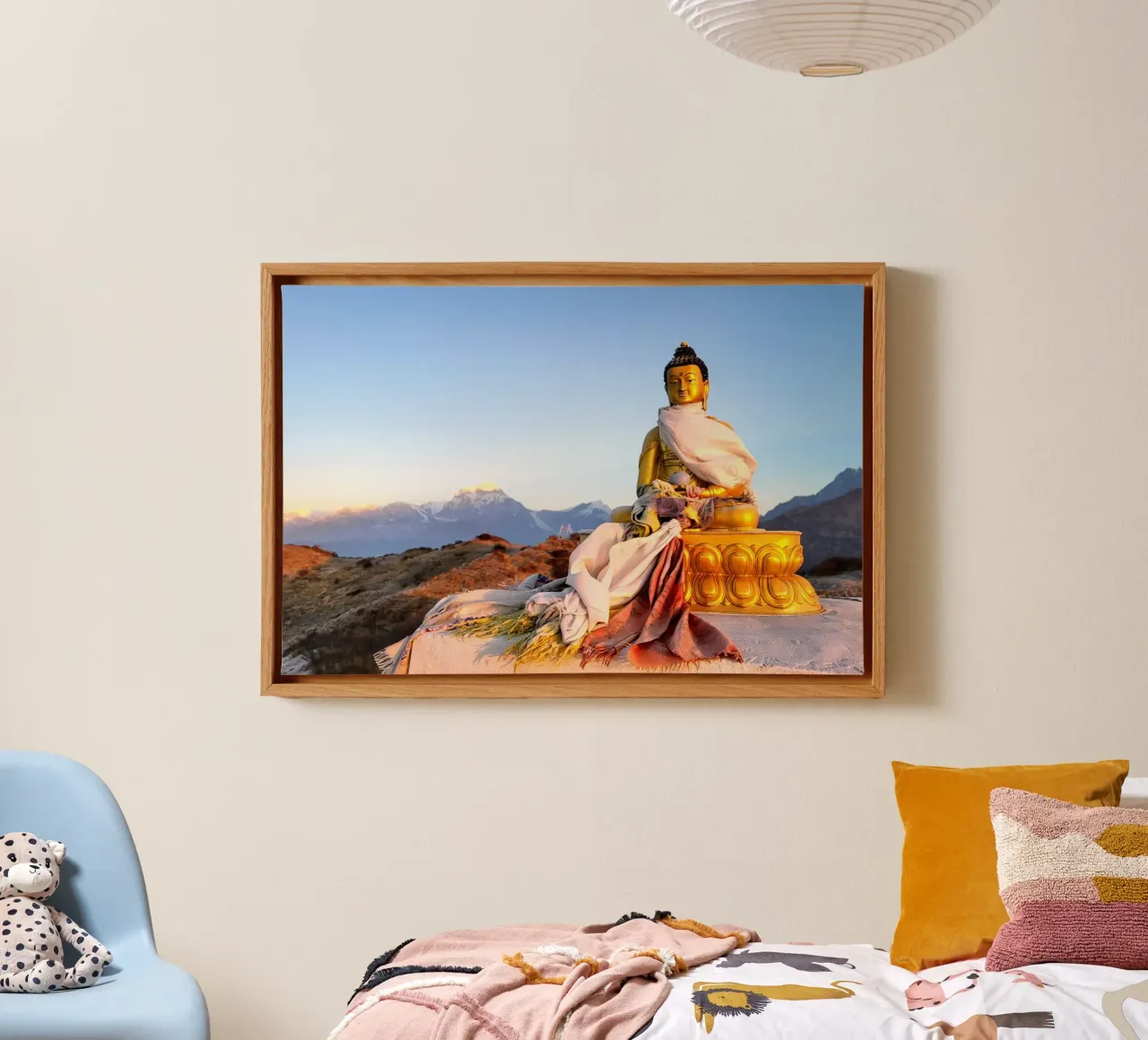 Enlightenment of the Himalayas canvas with Floater frame by sini-bini