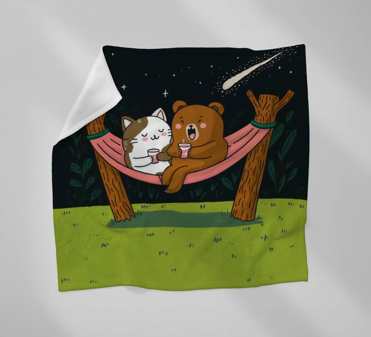 Notte stellata in amaca coperta in pile da Timeless Huse