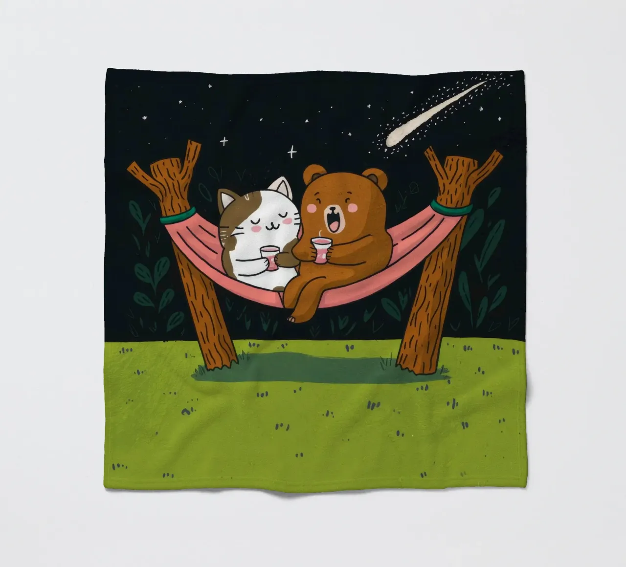 Notte stellata in amaca coperta in pile da Timeless Huse
