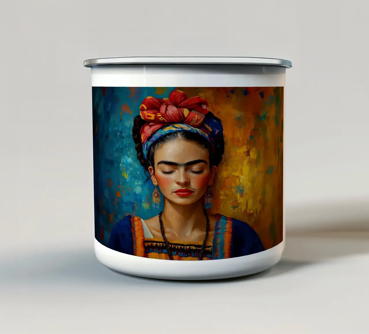 Frida Kahlo - Perseguire i propri sogni tazza in smalto da Fantasias Florales
