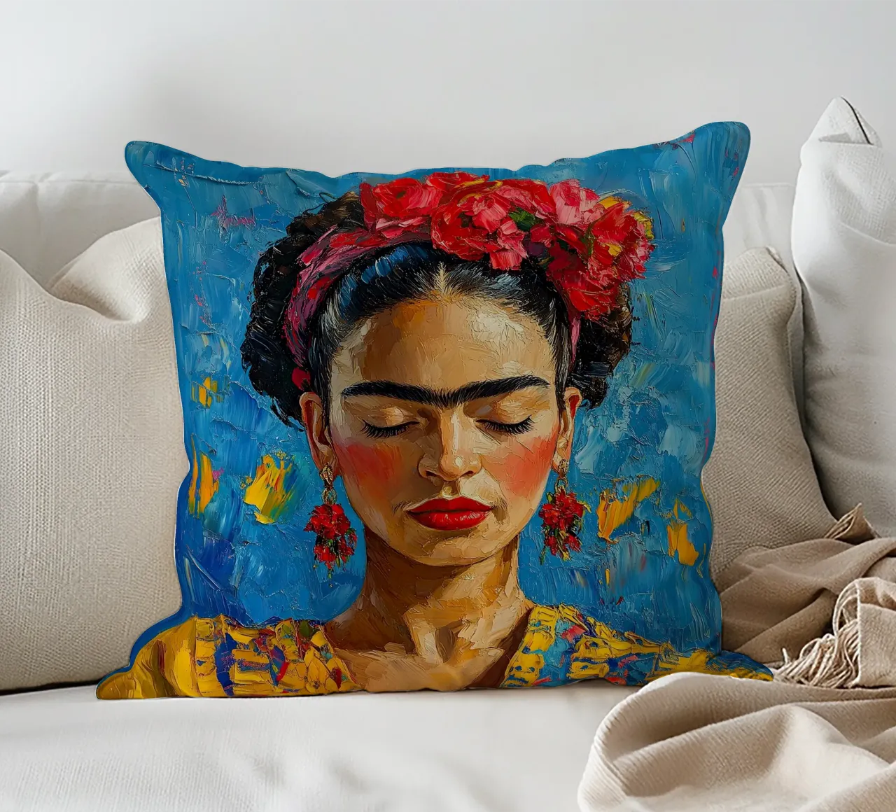 Frida Kahlo - Fidatevi del vostro intuito cuscino da Fantasias Florales