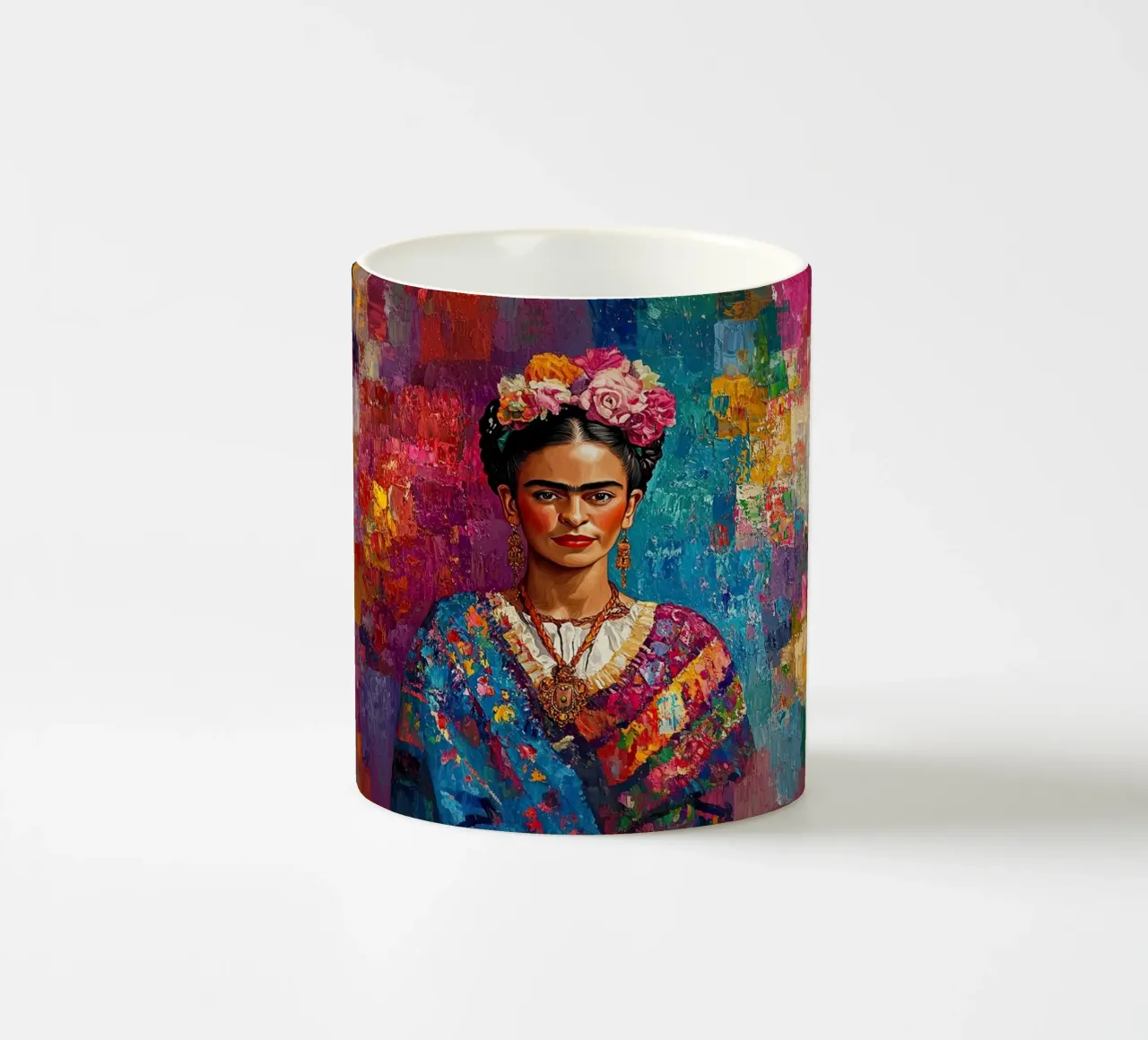 Frida Kahlo - Crea la tua felicità tazza in ceramica da Fantasias Florales