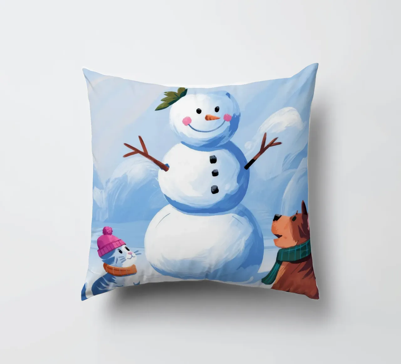 Pupazzo di neve Gioia d'inverno cuscino da Timeless Huse