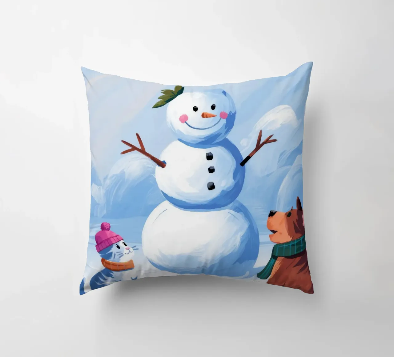 Pupazzo di neve Gioia d'inverno cuscino da Timeless Huse