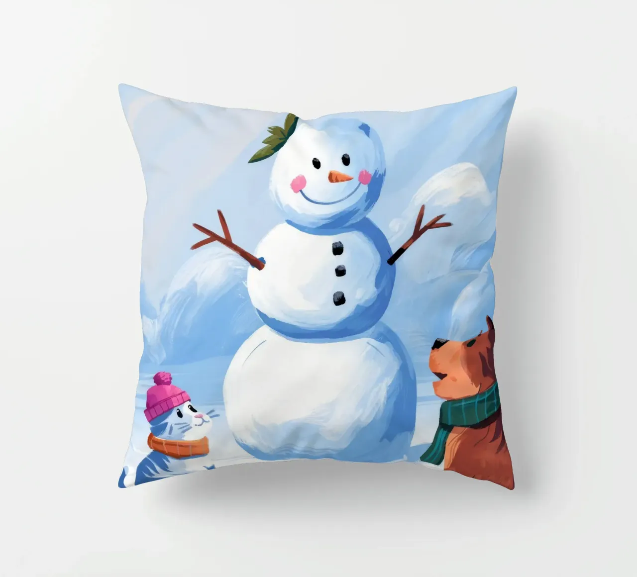 Pupazzo di neve Gioia d'inverno cuscino da Timeless Huse