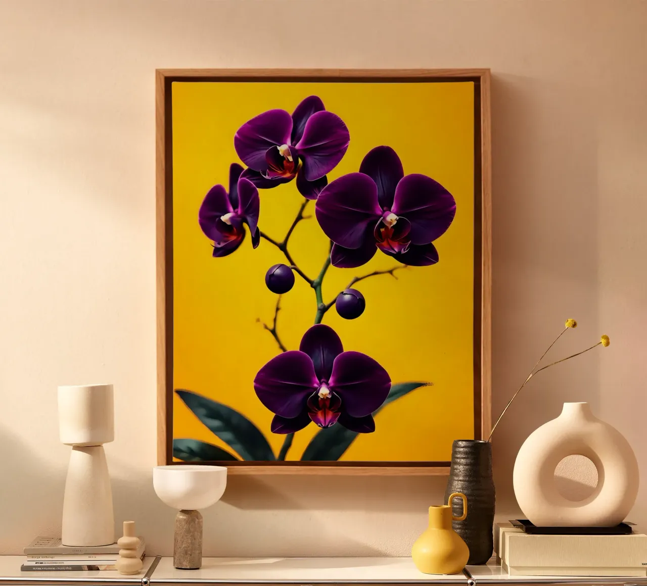 Orchidee_stijl_E_1 canvas met Baklijst van Farb- und Blütenzauber by LK