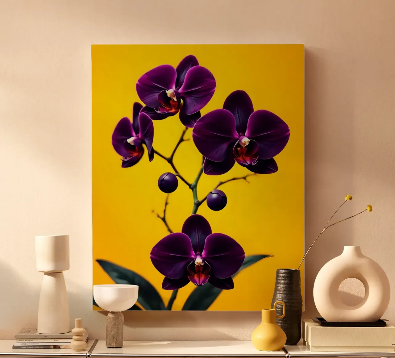 Orchidee_stijl_E_1 canvas met Baklijst van Farb- und Blütenzauber by LK