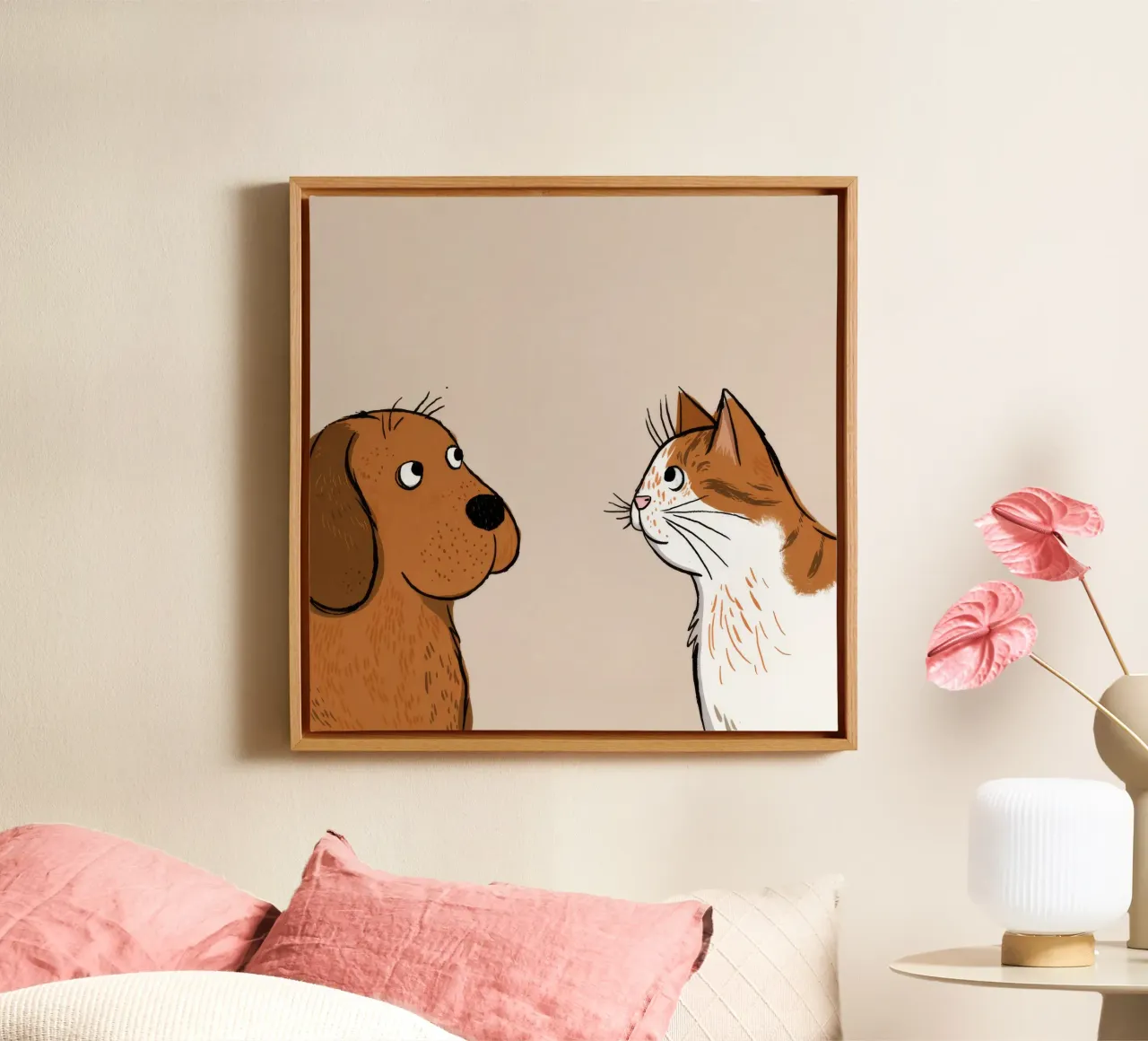Curious Companions' Verbinding canvas met Baklijst van Timeless Huse