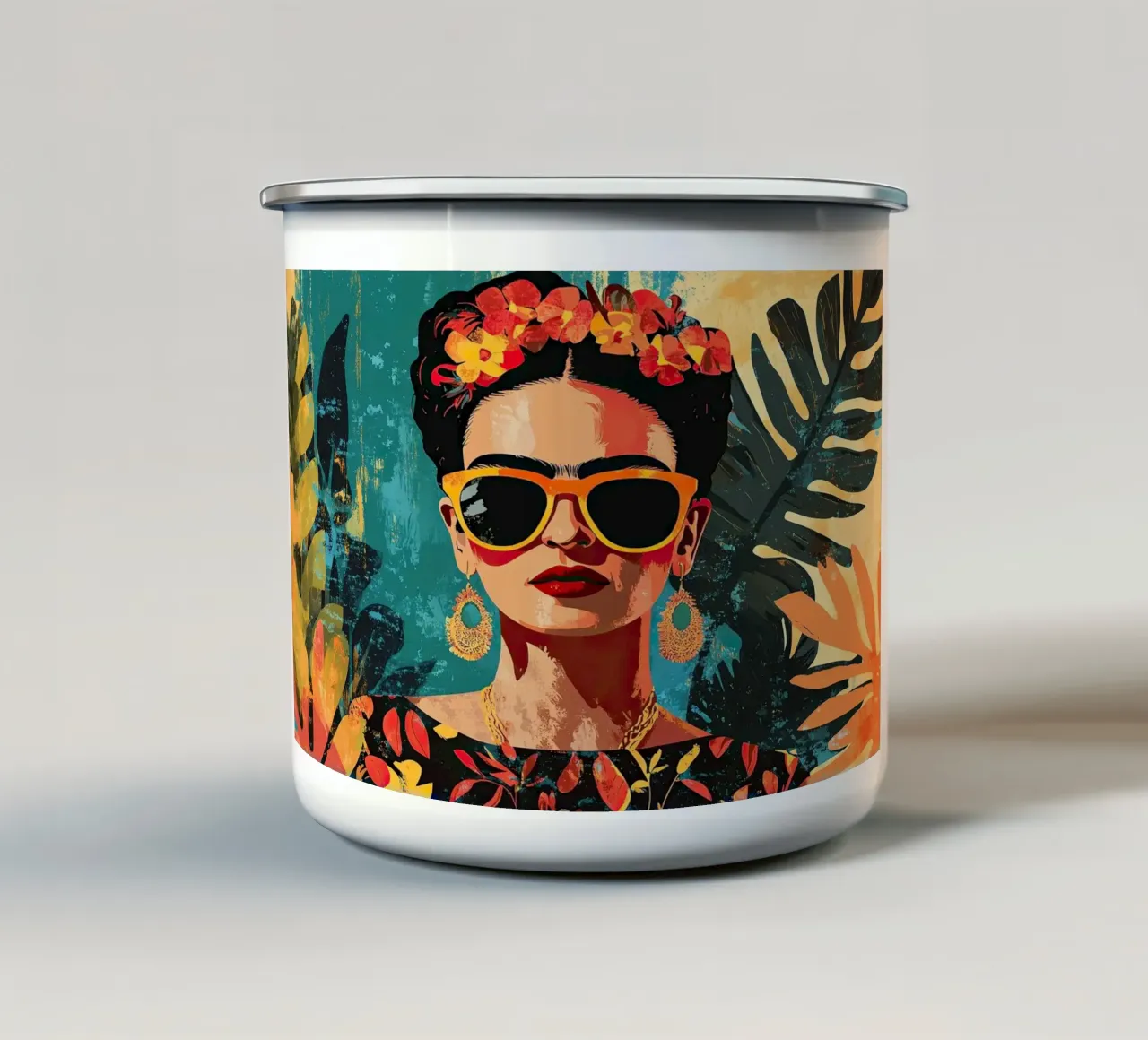 Frida Kahlo - Andare per la propria strada tazza in smalto da Fantasias Florales