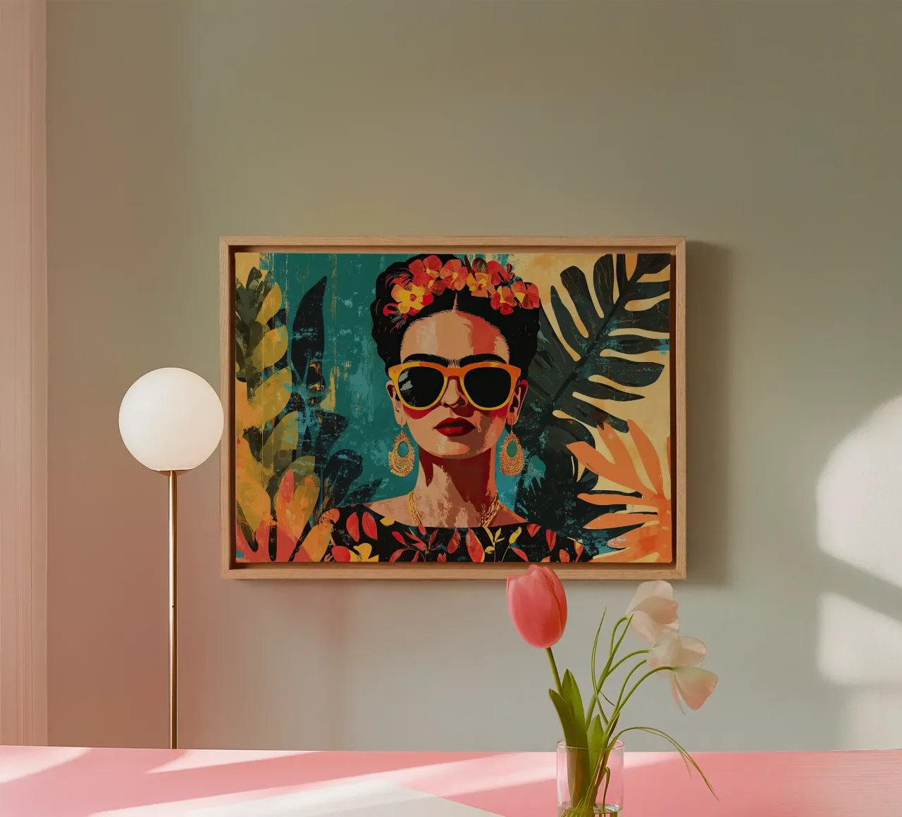 Frida Kahlo - Andare per la propria strada tela con Cornice a cassetta da Fantasias Florales