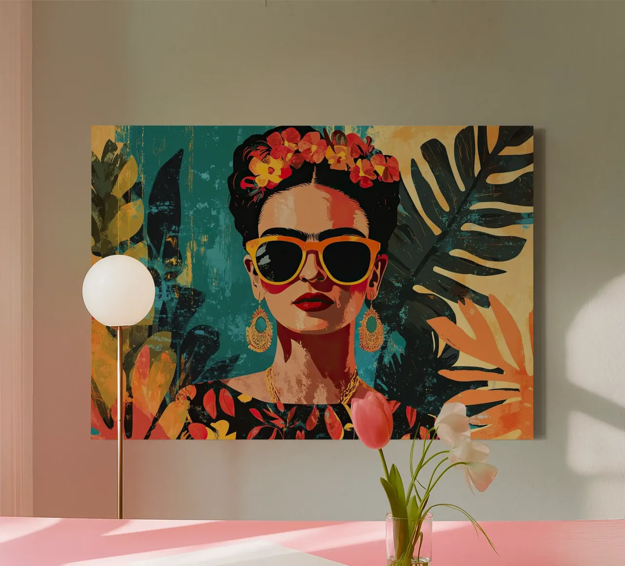 Frida Kahlo - Andare per la propria strada tela con Cornice a cassetta da Fantasias Florales