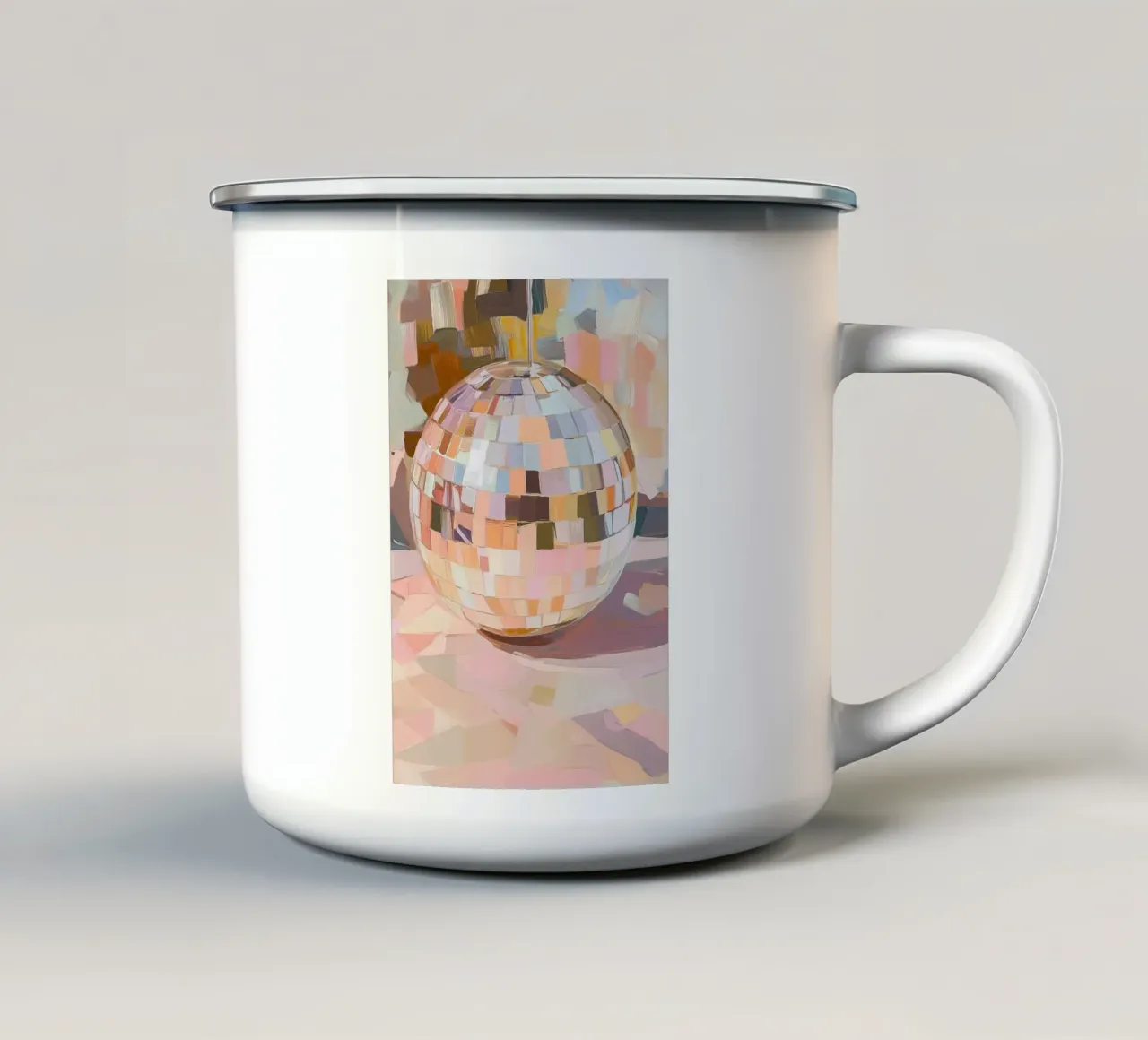 Pastel Abstract Disco Bal Kunst emaille mok van Melloi Art Print