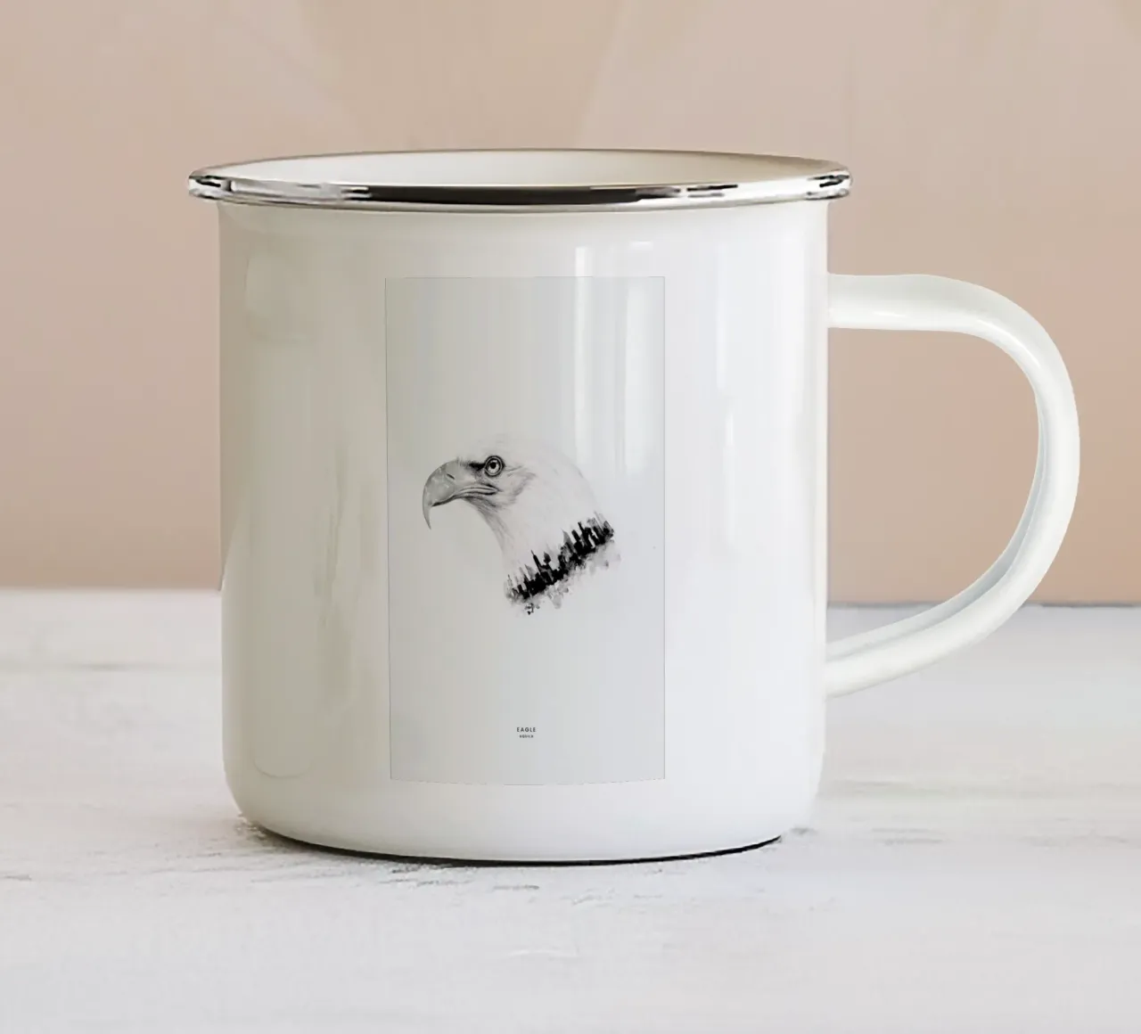 Eagle tazza in smalto da Flora & Fauna