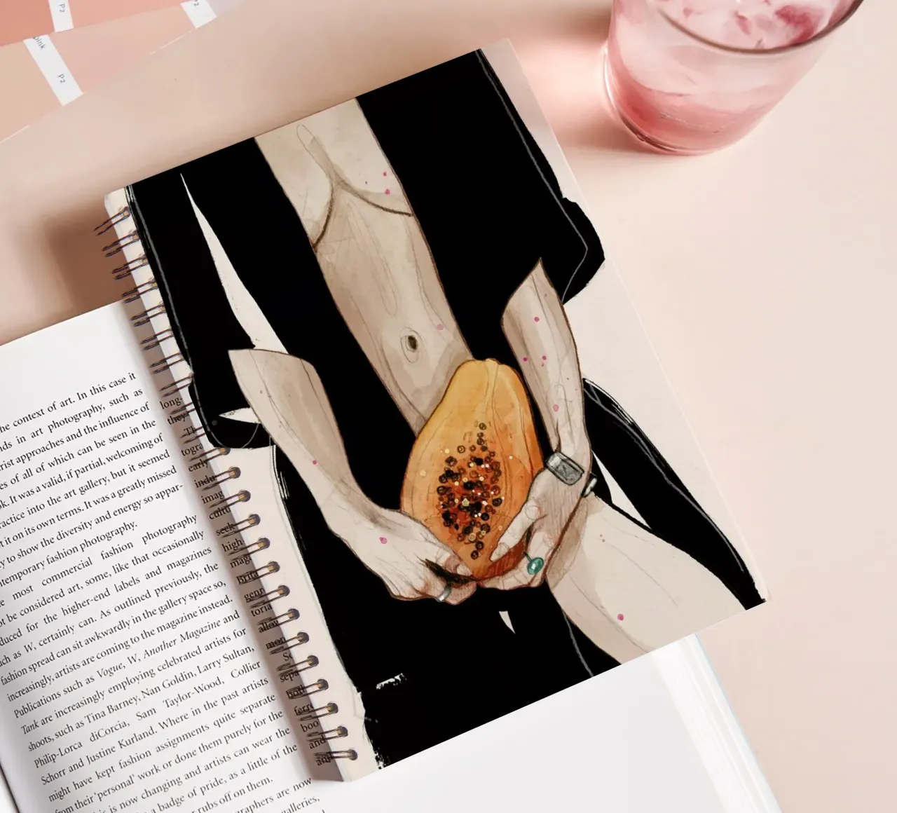Papaya spiral notebook by Ina Stanimirova