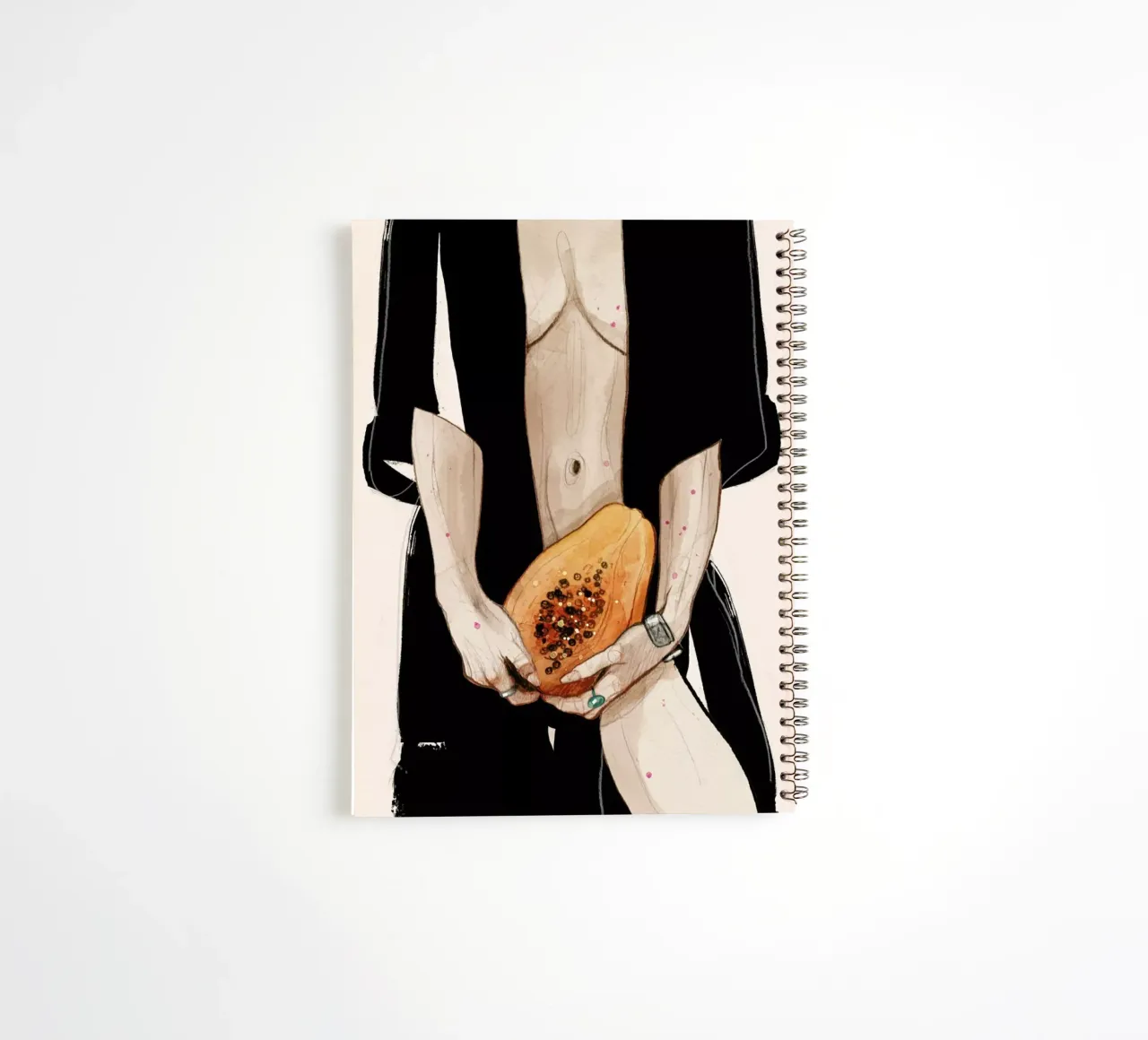 Papaya spiral notebook by Ina Stanimirova