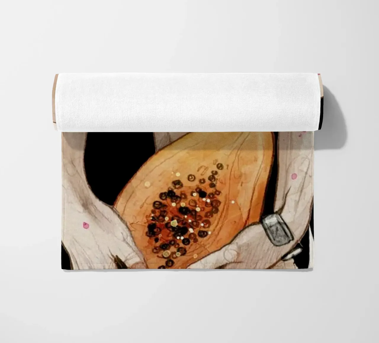 Papaya strandhanddoek van Ina Stanimirova