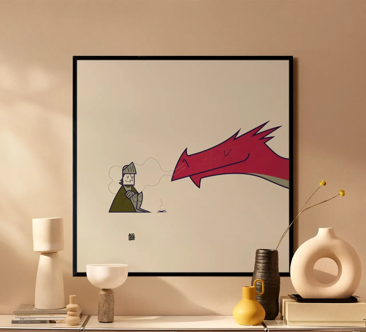 Baby it's cold outside poster con telaio in alluminio da Ale Giorgini