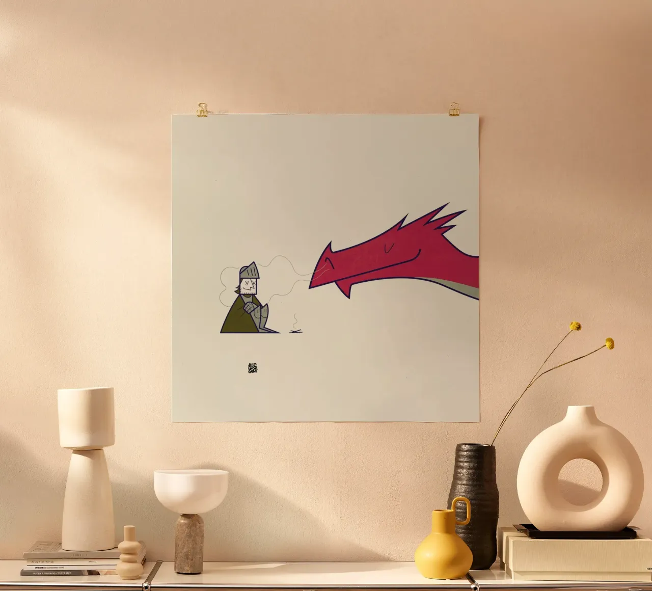 Baby it's cold outside poster con telaio in alluminio da Ale Giorgini