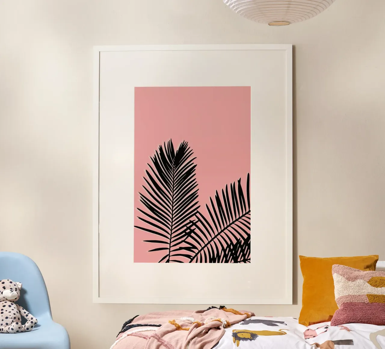 Pink Palm poster con telaio in legno da The Native State