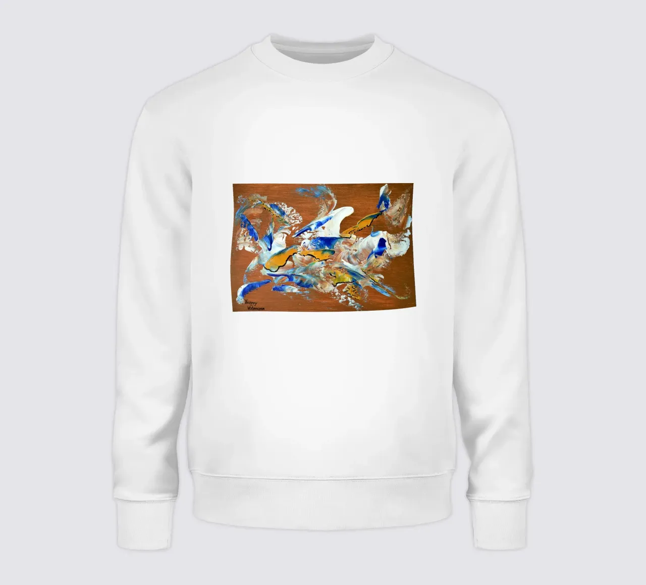 MESSAGE FROM THE HEART 3. Sweatshirt von Thierry Vobmann Abstract painting
