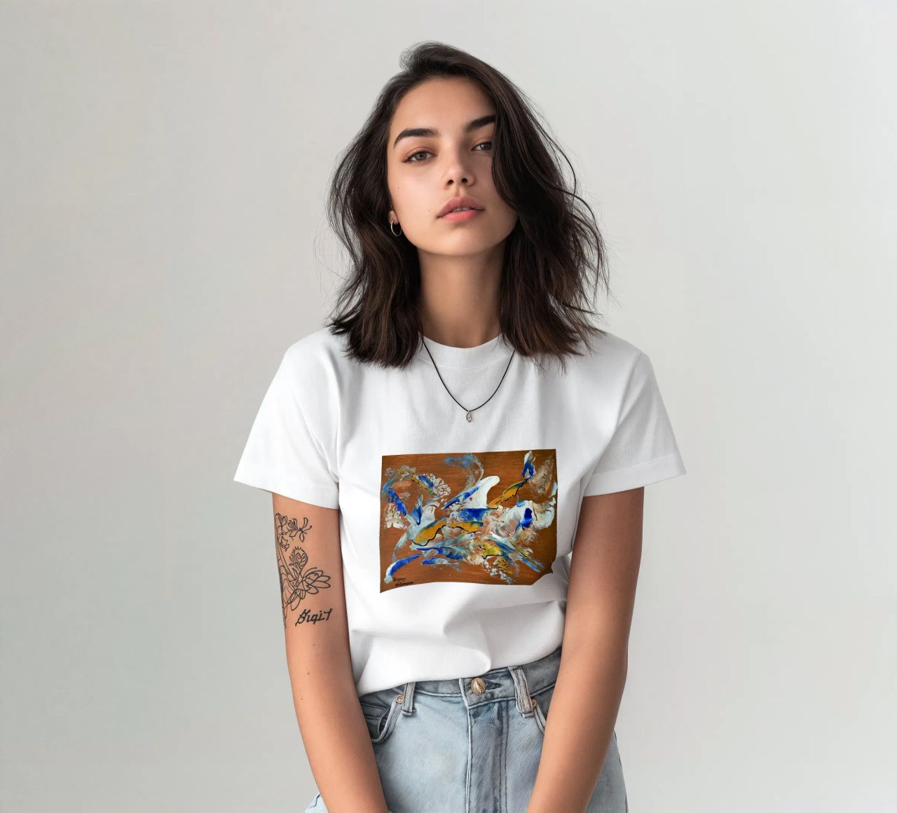 MESSAGE FROM THE HEART 3. t-shirt da Thierry Vobmann Abstract painting