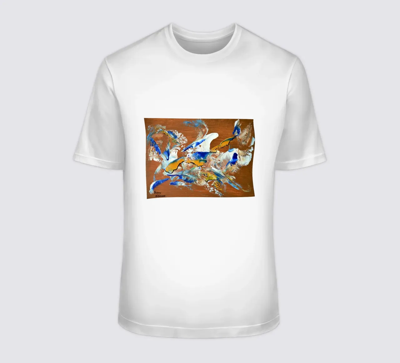 MESSAGE FROM THE HEART 3. t-shirt da Thierry Vobmann Abstract painting