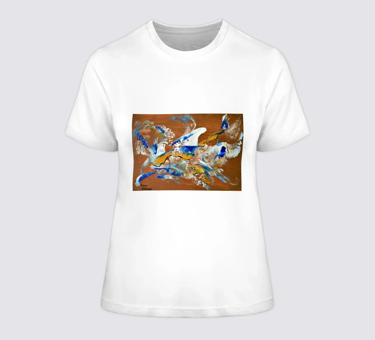 MESSAGE FROM THE HEART 3. t-shirt da donna da Thierry Vobmann Abstract painting