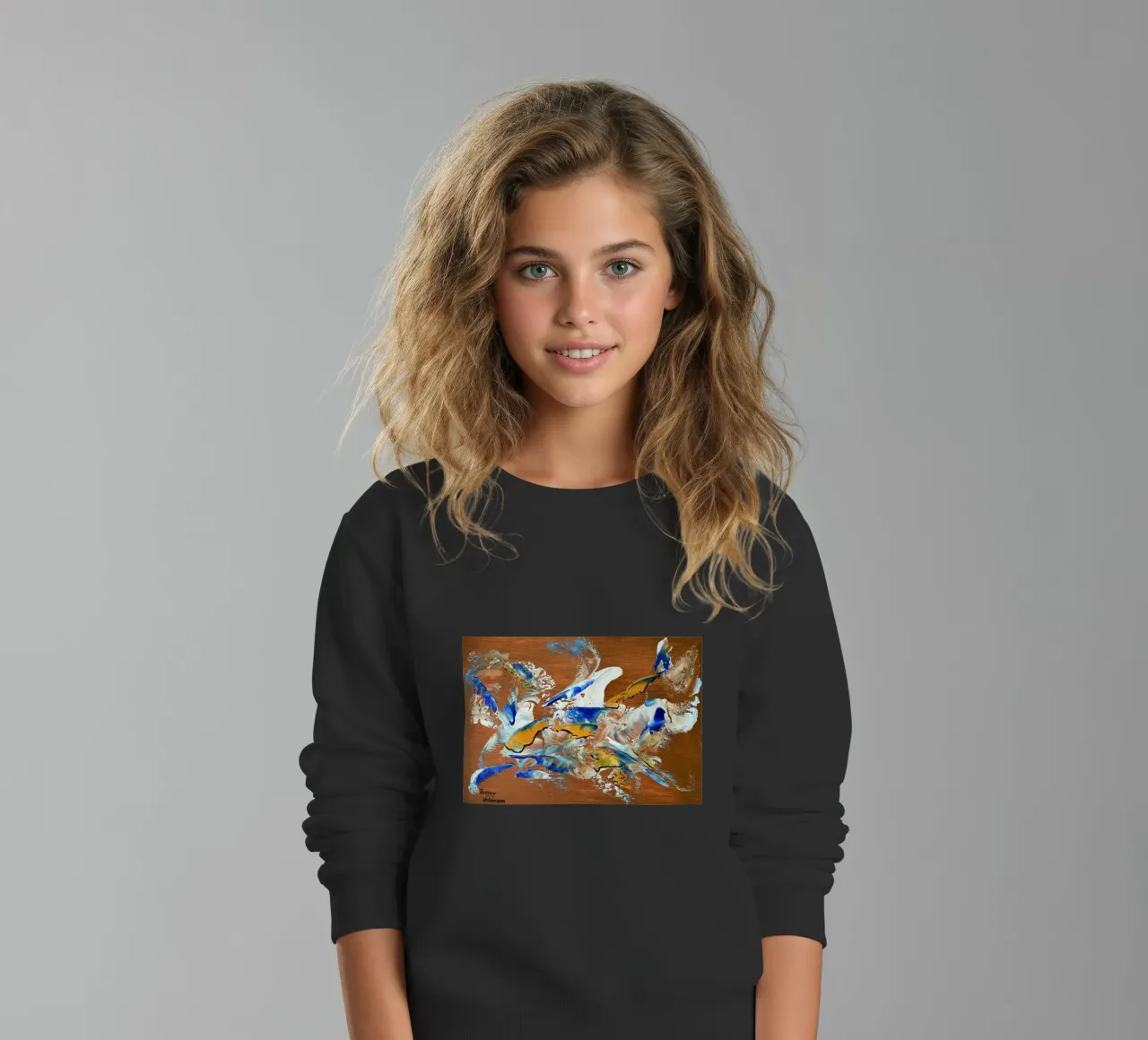 MESSAGE FROM THE HEART 3. felpa bambino da Thierry Vobmann Abstract painting