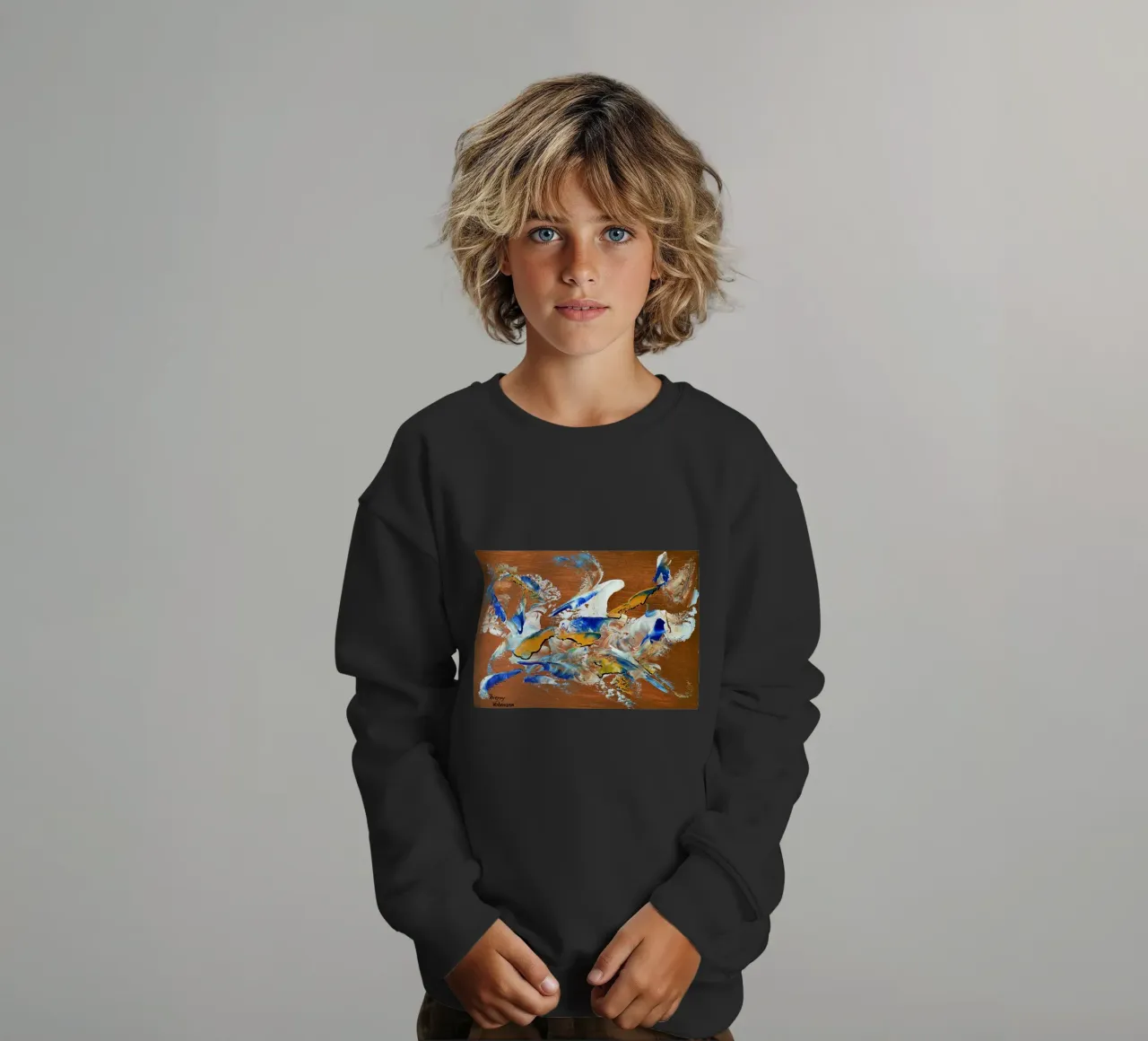 MESSAGE FROM THE HEART 3. felpa bambino da Thierry Vobmann Abstract painting