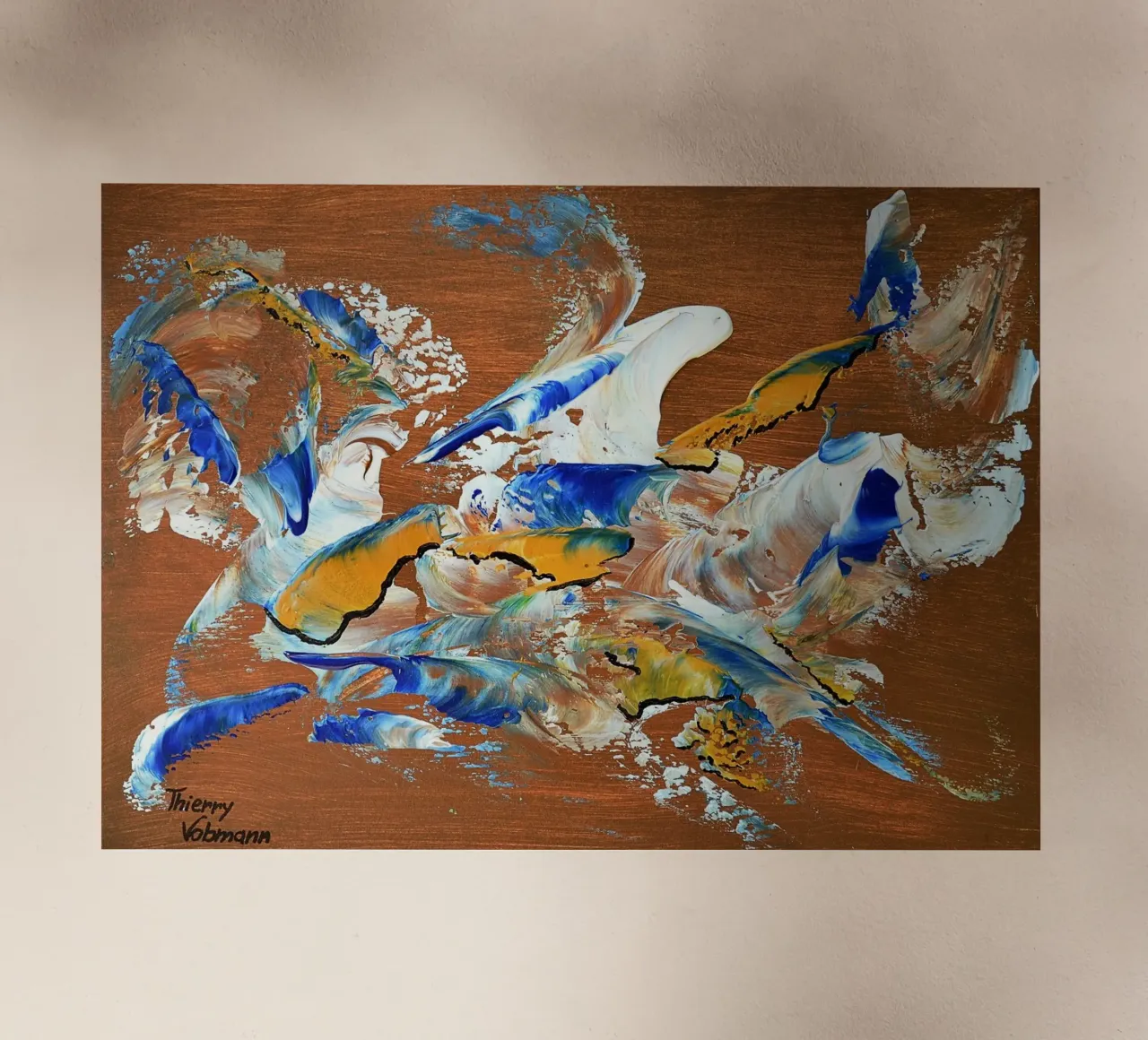MESSAGE FROM THE HEART 3. backlit film by Thierry Vobmann Abstract painting