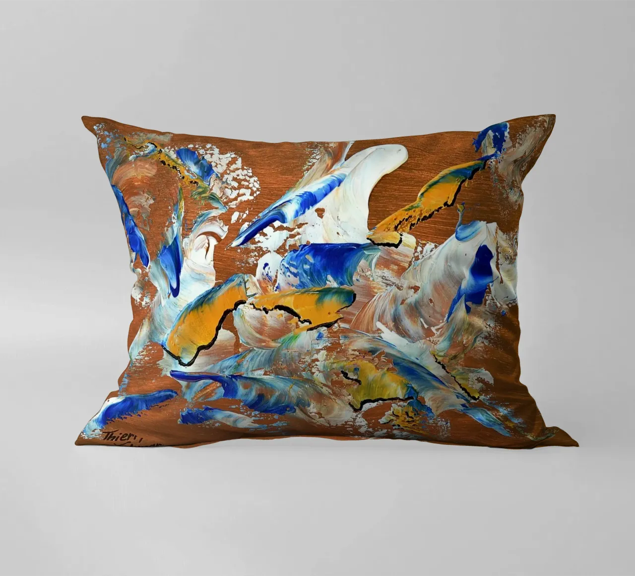 MESSAGE FROM THE HEART 3. cuscino da Thierry Vobmann Abstract painting