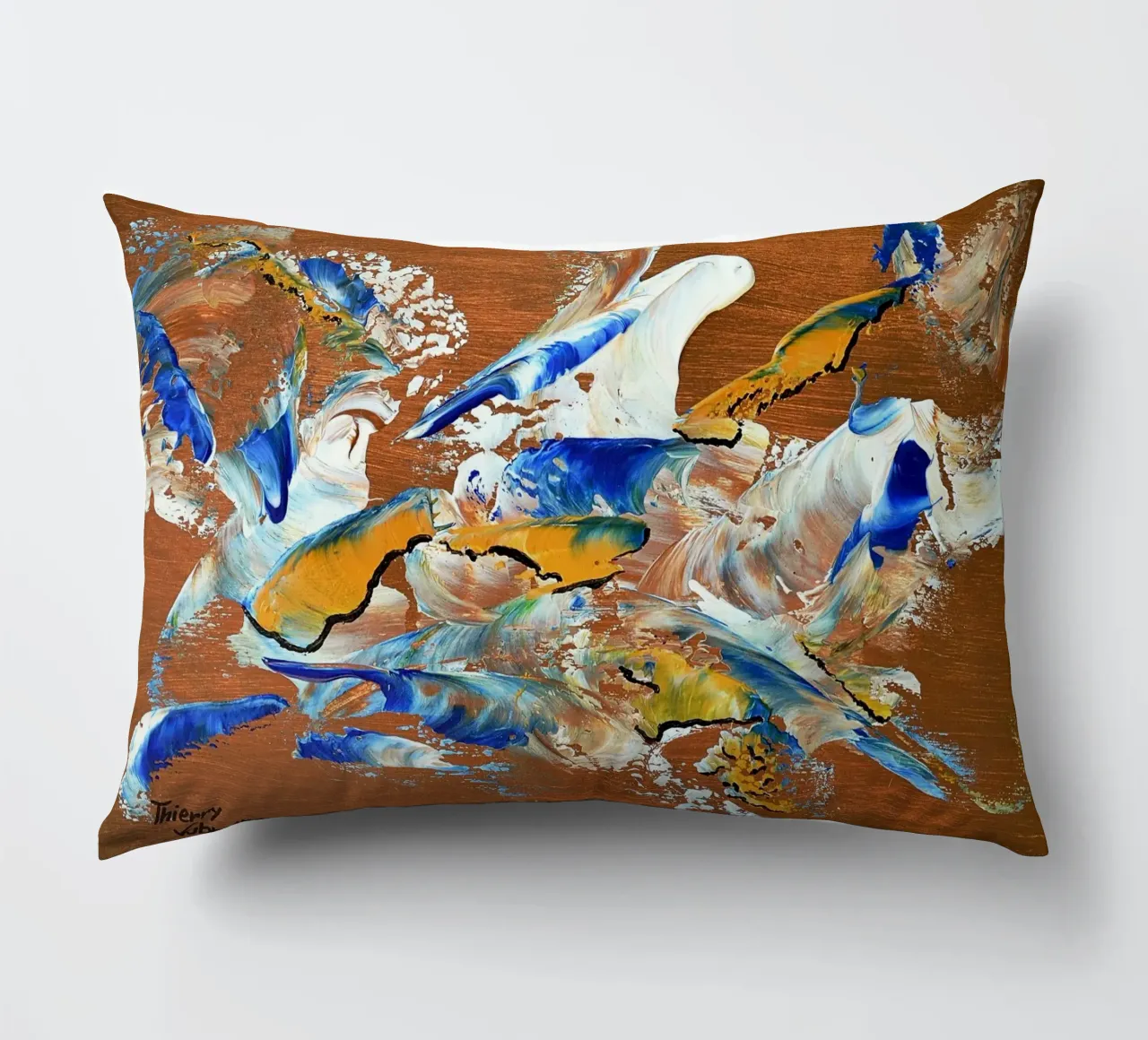 MESSAGE FROM THE HEART 3. cuscino da Thierry Vobmann Abstract painting