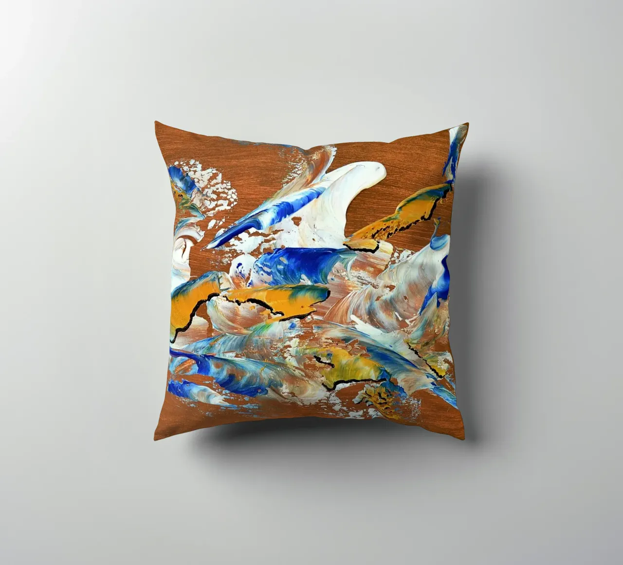 MESSAGE FROM THE HEART 3. cuscino da Thierry Vobmann Abstract painting