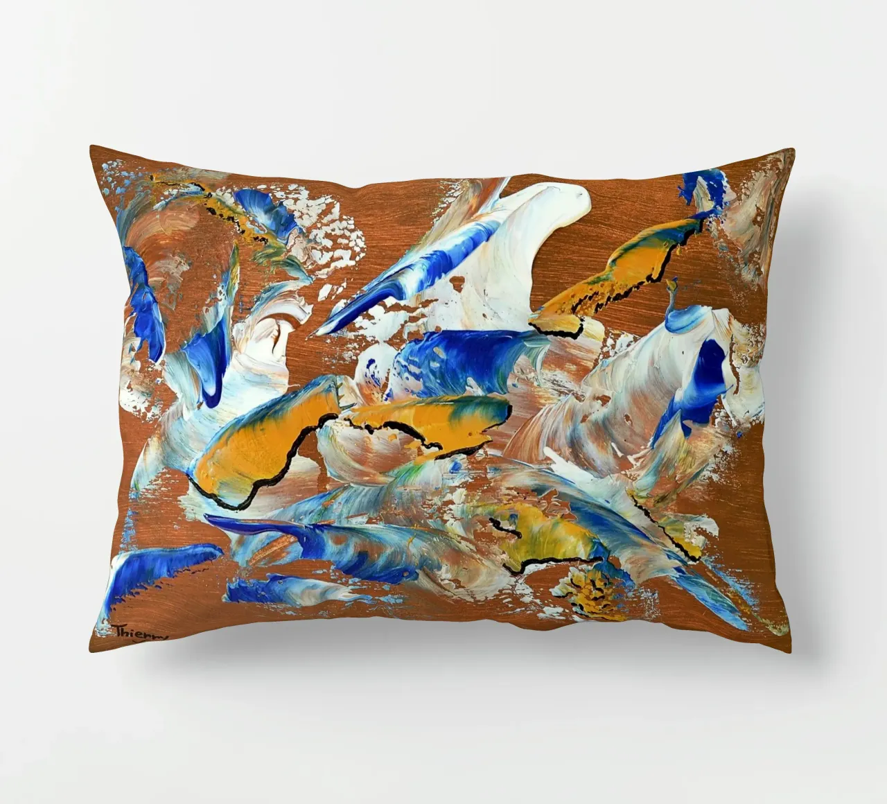 MESSAGE FROM THE HEART 3. cuscino da Thierry Vobmann Abstract painting