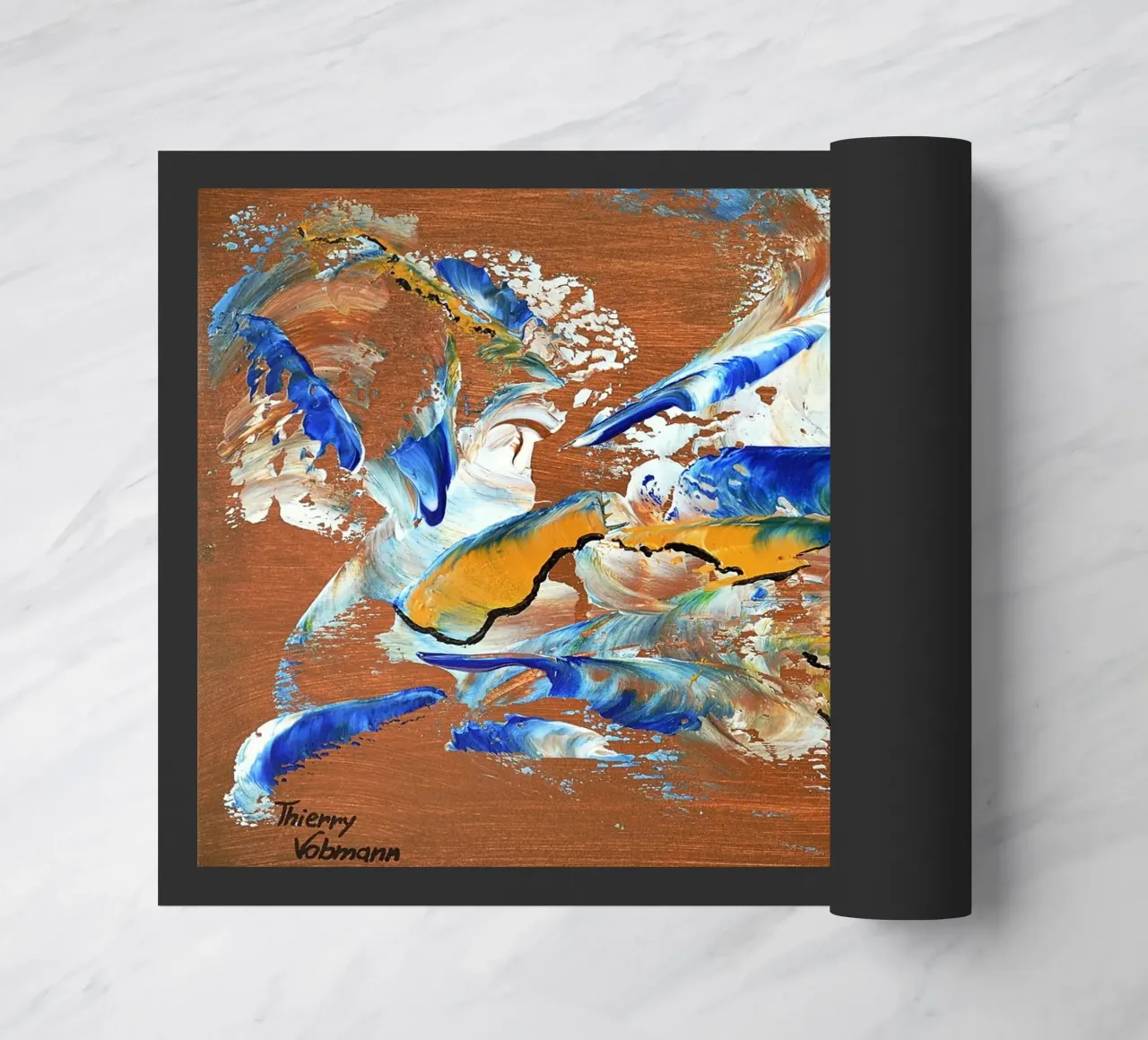 MESSAGE FROM THE HEART 3. Fußmatte von Thierry Vobmann Abstract painting