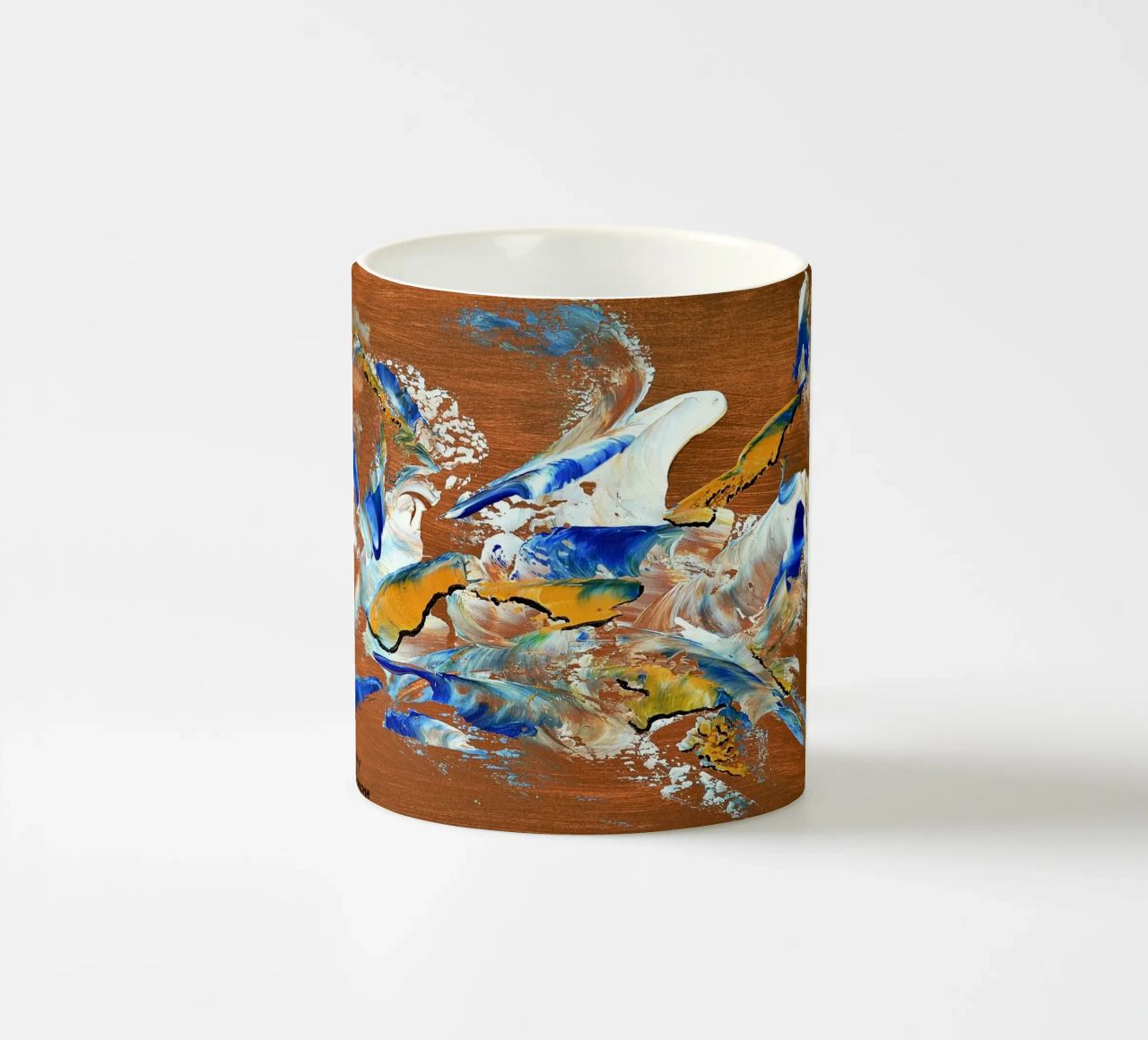 MESSAGE FROM THE HEART 3. tazza in ceramica da Thierry Vobmann Abstract painting