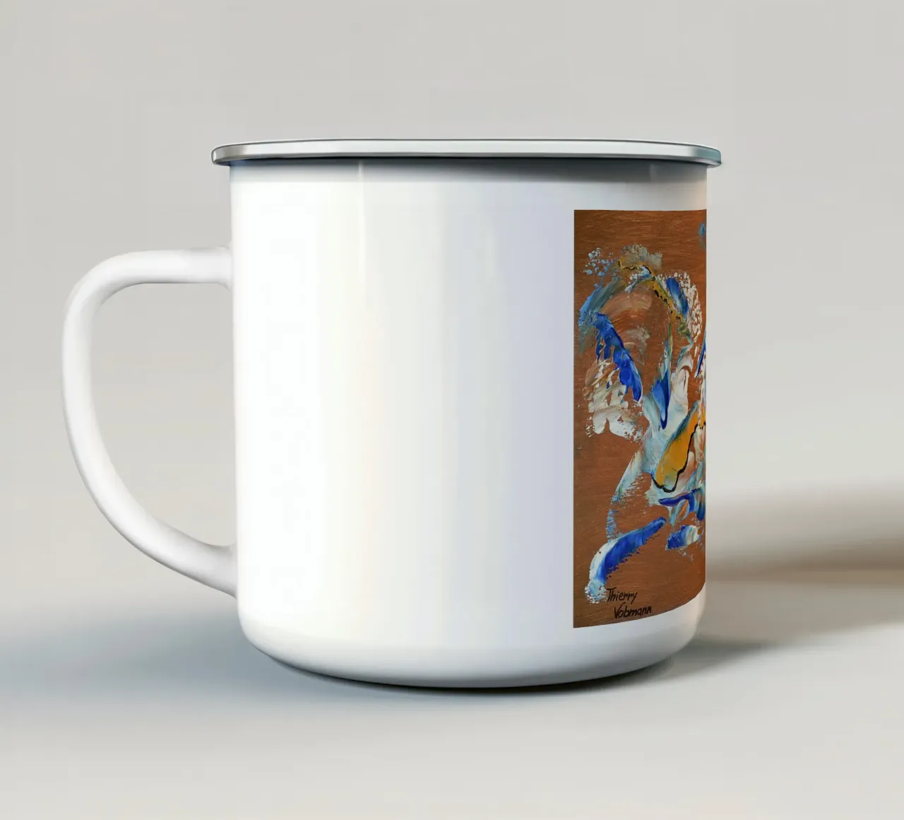MESSAGE FROM THE HEART 3. taza de esmalte de Thierry Vobmann Abstract painting