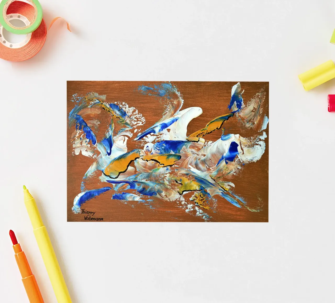 MESSAGE FROM THE HEART 3. pegatina de Thierry Vobmann Abstract painting